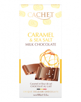 Шоколад Cachet молочный с соленой карамелью 31%, 100 г - фото