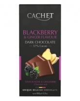 Шоколад Cachet чорний з ароматом ожини та імбиру 57%, 100 г - фото