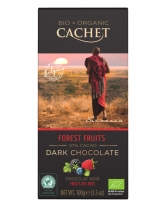 Шоколад Cachet Bio Organic чорний із лісовими ягодами 57%, 100 г - фото