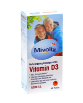 Фото продукта:Витамин Д3 Mivolis Vitamin D3 1000, 60 жемчужин (4010355500137)