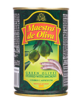 Оливки с анчоусом Maestro de Oliva, 280 г (ж/б) 8436024299229 - фото