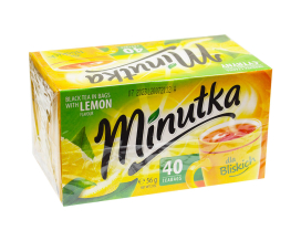 Чай черный Minutka со вкусом лимона в пакетиках, 56 г (40шт*1,4г) (5900396010681) - фото