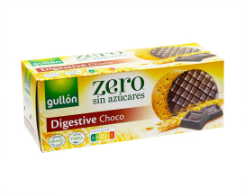 Печенье без сахара покрытое темным шоколадом GULLON ZERO Degistive Choco, 270 г (8410376024326) - фото