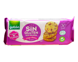 Печиво без цукру, без глютену з шоколадною крихтою GULLON Chip Choco Sin Gluten, 130 г (8410376037883) - фото