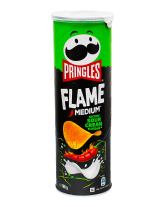 Чіпси PRINGLES Flame Medium Kickin' Sour Cream Flavour Чилі перець, сметана та цибуля, 165 г (5053990160037) - фото