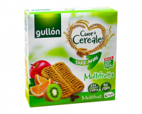 Печенье с яблоком, киви, апельсином и изюмом GULLON Cuor di Cereale Take away Multifrutta, 144 г - фото