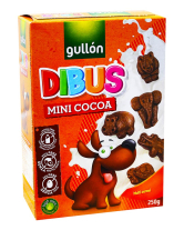 Печиво злакове шоколадне GULLON DIBUS Mini Cocoa, 250 г (8410376002256) - фото