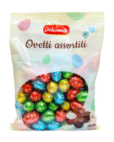 Шоколадні яйця з начинкою асорті Dolciando Ovetti Assortiti, 850 г (8017596066039) - фото