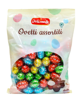 Шоколадные яйца с начинкой ассорти Dolciando Ovetti Assortiti, 850 г (8017596066039) - фото