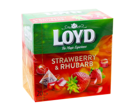 Чай фруктовый Клубника-ревень LOYD Strawberry & Rhubarb, 40 г (20шт*2г) (5900396017284) - фото