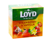 Чай фруктовий Полуниця-ваніль LOYD Strawberry & Vanilla, 40 г (20шт*2г) (5900396022448) - фото