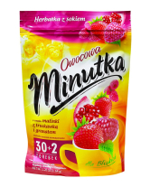 Чай фруктовий Minutka з малиною, полуницею та гранатом у пакетиках, 64 г (32шт*2г) (5900396014832) - фото