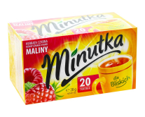 Чай чорний Minutka зі смаком малини в пакетиках, 28 г (20шт * 1,4 г) (5900396012302) - фото