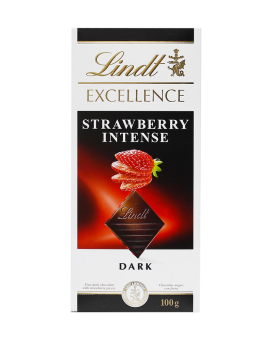 Шоколад черный с клубникой Lindt Excellence Strawberry Intense Dark, 100 г (3046920027458) - фото