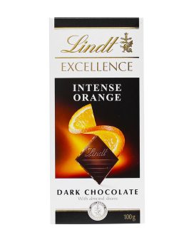 Шоколад черный с апельсином и миндалем Lindt Excellence Orange Intense Dark, 100 г (3046920028370) - фото