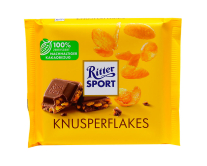 Шоколад молочний з кукурудзяними пластівцями Ritter Sport Knusperflakes, 100 г (4000417601117) - фото