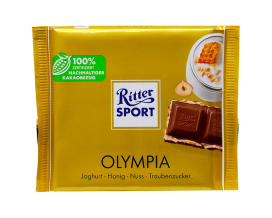 Шоколад молочный с йогуртовым кремом, медом, фундуком и декстрозой Ritter Sport Olympia, 100 г (4000417280008) - фото