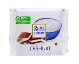 Шоколад молочний з йогуртовою начинкою Ritter Sport Joghurt, 100 г (4000417602718) - фото