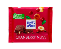 Шоколад молочний з журавлиною та фундуком Ritter Sport Cranberry Nuss, 100 г (4000417626417) - фото