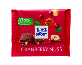 Шоколад молочный с клюквой и фундуком Ritter Sport Cranberry Nuss, 100 г (4000417626417) - фото