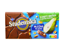 Шоколад молочний з грушею, арахісом та желейними цукерками Studentska Mlecna S Chuti Hrusek, 170 г (8593893783218) - фото