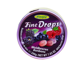 Льодяники зі смаком лісових ягід Woogie Fine Drops Waldbeeren Bonbons, 200 г (9002859055614) - фото