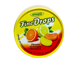 Леденцы со вкусом лимон-апельсин Woogie Fine Drops Zitronen & Orangen, 175 г (9002859093173) - фото