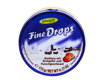 Льодяники зі смаком печеного яблука та пуншу Woogie Fine Drops Bonbons mit Bratapfel und Punschgeschmac (9002859108891) - фото