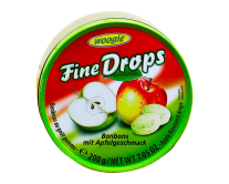 Льодяники зі смаком яблука Woogie Fine Drops Bonbons mit Apfelgeschmack, 200 г (9002859090516) - фото