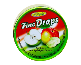 Леденцы со вкусом яблока Woogie Fine Drops Bonbons mit Apfelgeschmack, 200 г (9002859090516) - фото