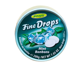 Леденцы со вкусом мяты Woogie Fine Drops Mint Bonbons, 200 г (9002859064104) - фото