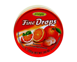 Льодяники зі смаком апельсина Woogie Fine Drops Bonbons mit Orangengeschmack, 200 г (9002859090530) - фото