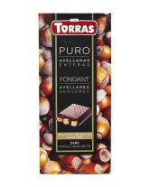 Шоколад черный без глютена TORRAS Puro Fondant Dark Whole Hazelnuts с фундуком 48%, 200 г (8410342002358) - фото