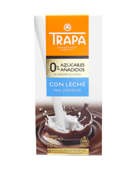 Шоколад молочный без сахара Trapa Milk Chocolate 0% Added Sugar, 80 г (8410679234507) - фото