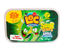 Цукерки жувальні зі смаком яблука JOUY & CO Loc Sour Strips Apple Flavoured, 225 г (8719992179312) - фото