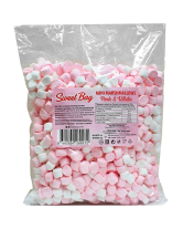 Зефір Маршмеллоу Sweet Bag Mini Marshmallow Pink & White, 1 кг (8682304269172) - фото