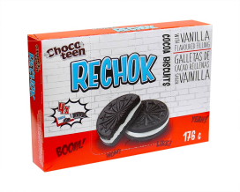 Печенье сэндвич шоколадное с ванильной прослойкой Rechok Choco Teen, 176 г (8412674102829) - фото