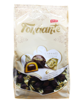 Конфеты шоколадные с карамельным кремом и шоколадной начинкой Elvan Fondante Caramel Toffe Chocolate, 1 кг (8695504164772) - фото
