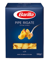 Макарони BARILLA PIPE RIGATE № 91 Піпе Рігате, 500г - фото