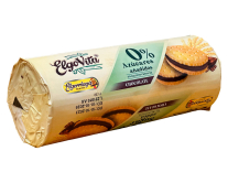 Печенье сендвич без сахара с шоколадной прослойкой Elgorriaga Elgo Vita 0% Sugar Chocolate, 180 г (8410255914403) - фото