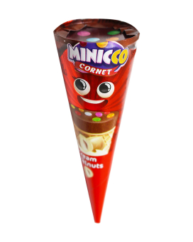 Вафельный рожок с фундучным кремом Minicco Cornet Cream with Hazelnut, 25 г (8699462609436) - фото