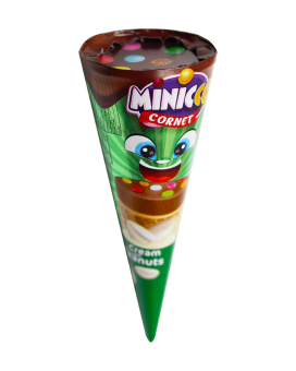 Вафельный рожок с арахисовым кремом Minicco Cornet Cream with Peanut, 25 г (8699462609450) - фото