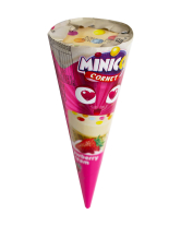 Вафельний ріжок із полуничним кремом Minicco Cornet Strawberry Cream, 25 г (8699462607890) - фото