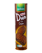 Печиво сендвіч шоколадне з шоколадним прошарком GULLON Duo Mega Doble Cacao, 500 г (8410376044409) - фото