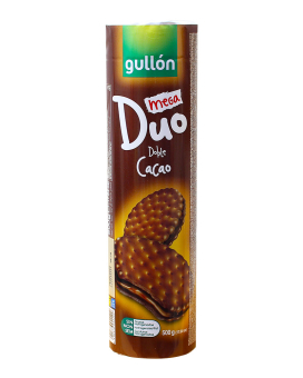Печенье сэндвич шоколадное с шоколадной прослойкой GULLON Duo Mega Doble Cacao, 500 г (8410376044409) - фото