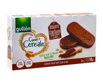 Печиво сендвіч шоколадне з шоколадним кремом GULLON Cuor di Cereale, 200 г - фото