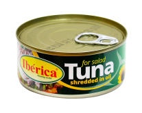Тунец для салата измельченный в подсолнечном масле Iberica Tuna For Salad Shredded in Oil, 150 г (8436024298963) - фото