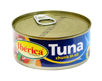 Тунець консервований шматком у соняшниковій олії Iberica Tuna Chunk in Oil, 150 г (8436024298949) - фото