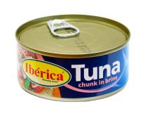Тунець консервований шматком у розсолі Iberica Tuna Chunk in Brine, 150 г (8436024298932) - фото