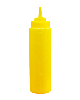 Пляшка для соусу жовта, 800/900 мл (соусник, диспенсер, дозатор) - фото
